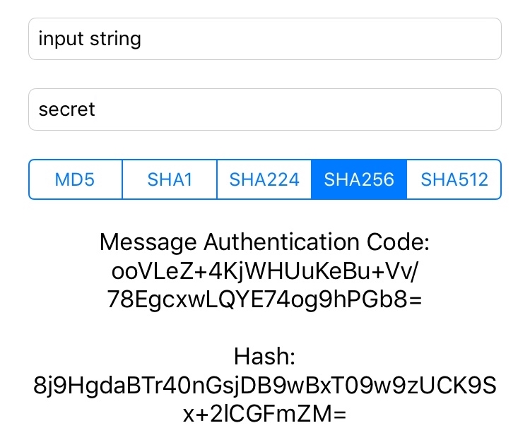 Using CCHmac for creating message authentication codes – Augmented Code