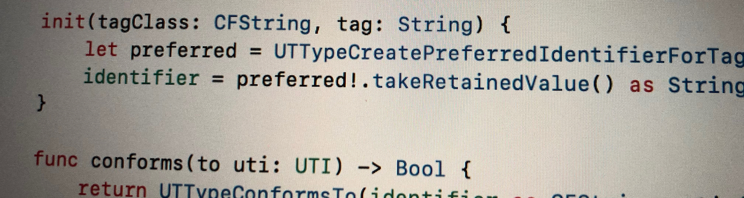 Uit Code Format Uniform Type Identifiers on iOS – Augmented Code